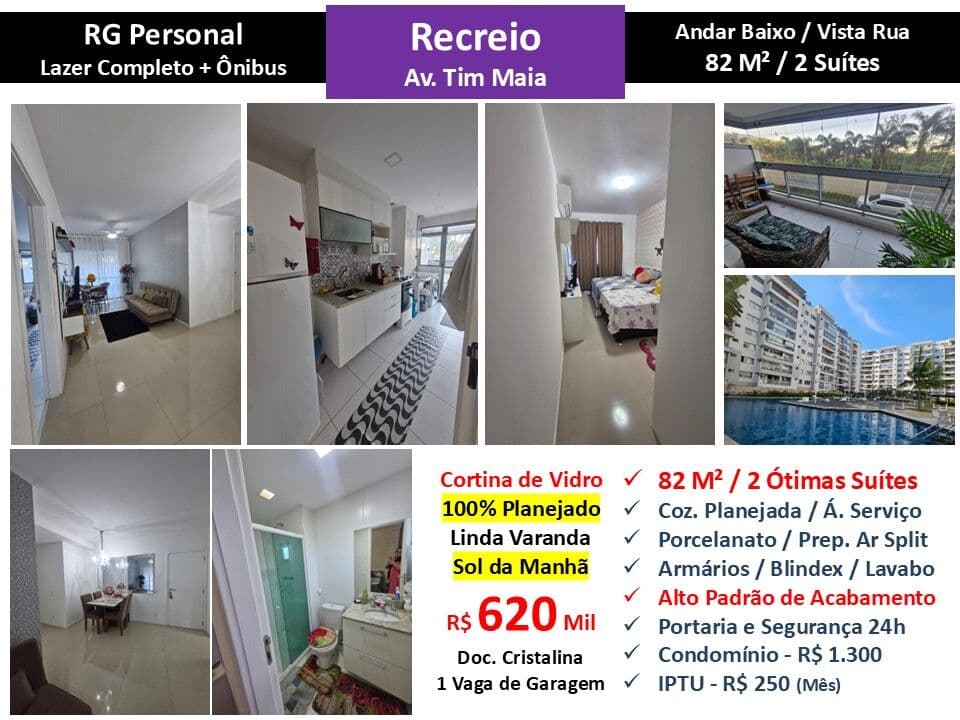 Apto Recreio Zico RG Personal 82M²
