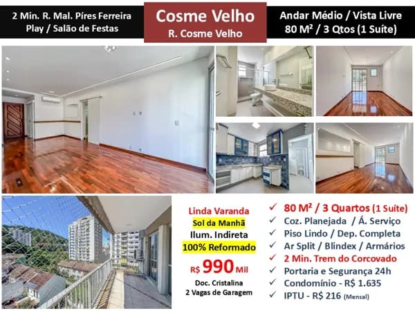 Apto Cosme Velho 80M²