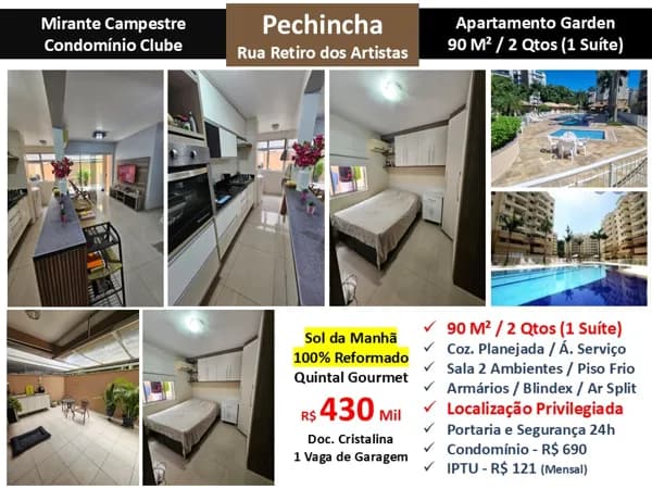 Apto JPA Pechincha Mirante Campestre 90M² Garden