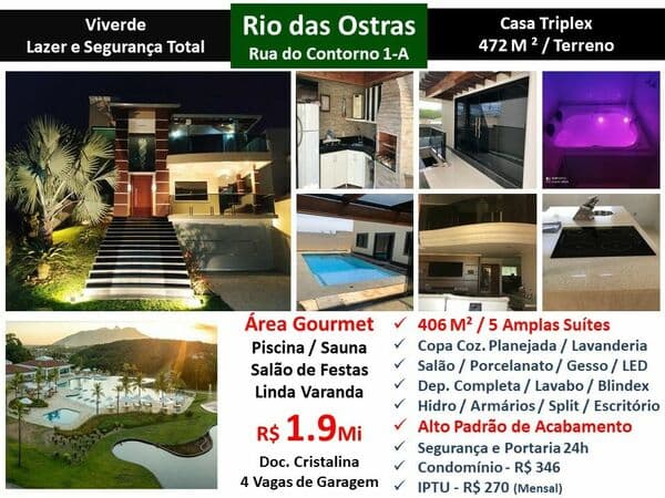 Casa Rio das Ostras Viverde 406M²