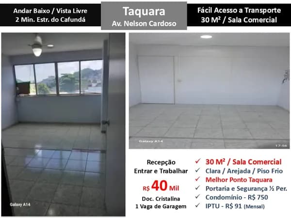 Sala JPA Taquara Nelson Cardoso 30M²