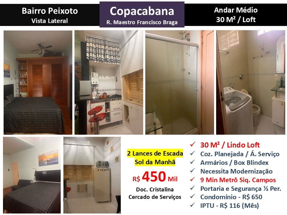 Apto Copacabana Maestro Francisco Braga 30M²