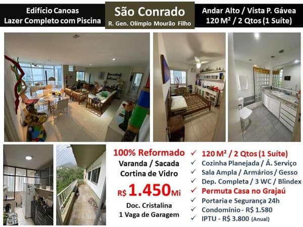 Apto São Conrado Ed. Canoas 120M²