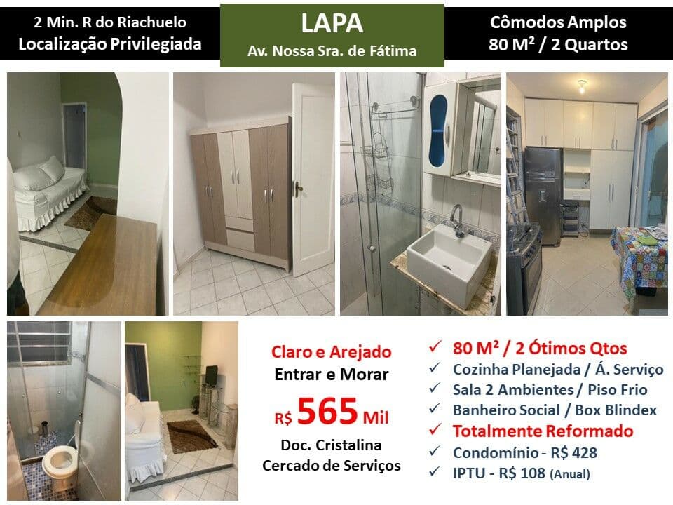 Apto Centro Lapa N. S. de Fatima 80M²