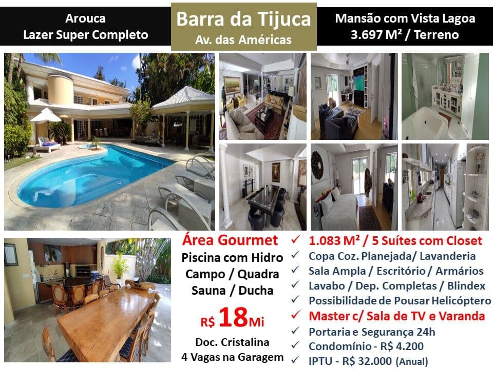 Casa Barra da Tijuca Arouca 1008M²
