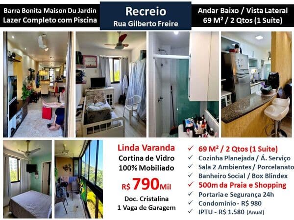 Apto Recreio Barra Bonita Maison Du Jardin 69M²