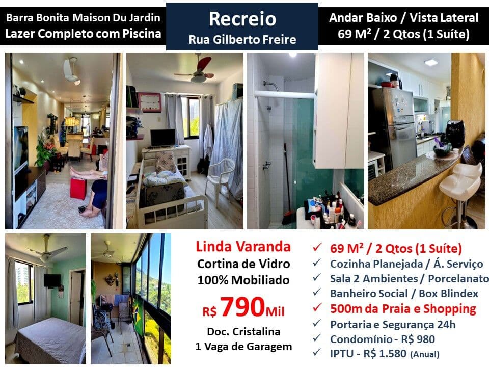Apto Recreio Barra Bonita Maison Du Jardin 69M²