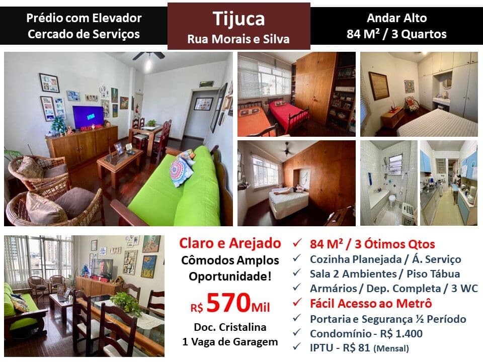 Apto Tijuca Maracanã Morais e Silva 84M²