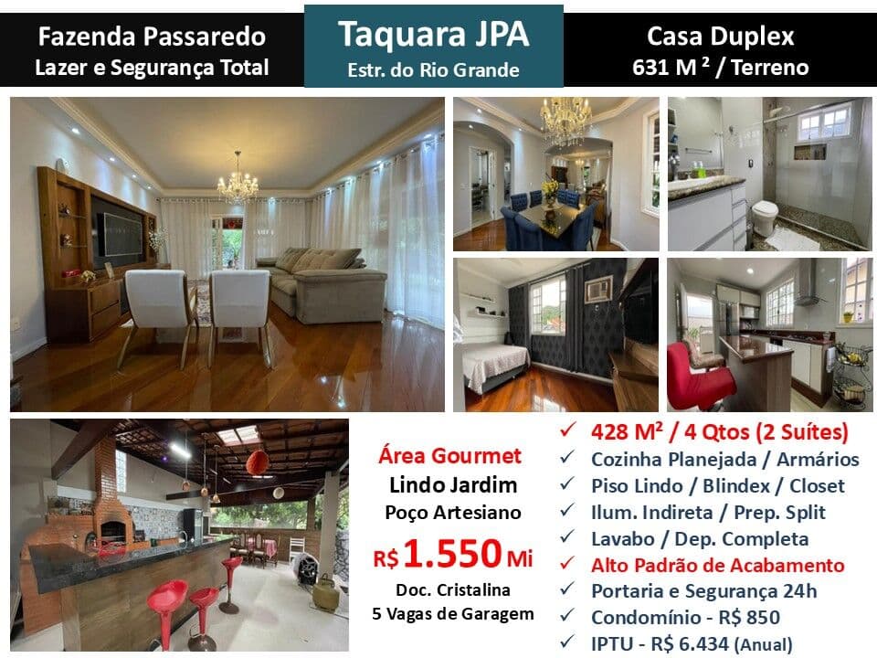 Casa JPA Taquara Fazenda Passaredo 428M²