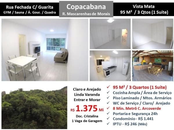 Apto Copacabana Mascarenhas de Morais 95M²