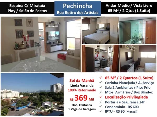 Apto JPA Pechincha Retiro dos Artistas 65M²
