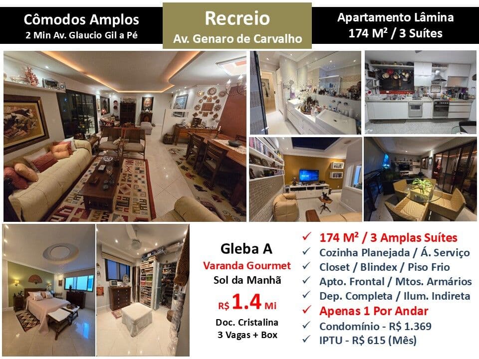 Apto Recreio Gleba A Genaro de Carvalho 174M²