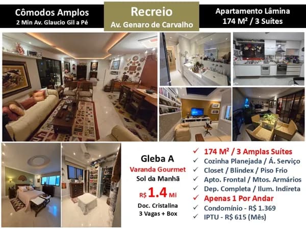 Apto Recreio Gleba A Genaro de Carvalho 174M²
