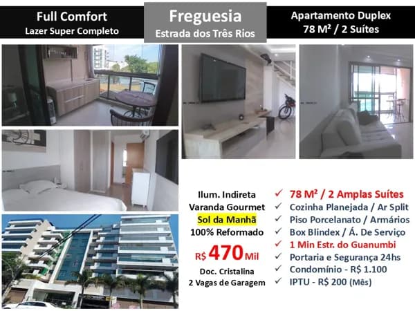 Apto JPA Freguesia Três Rios Full Comfort 78M²