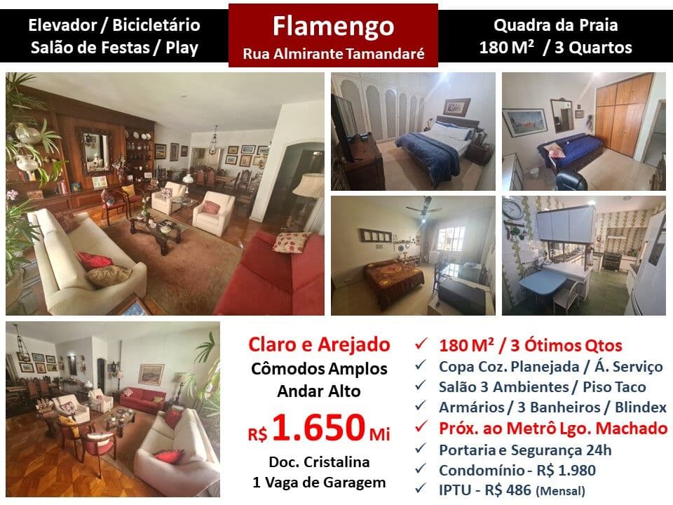 Apto Flamengo Alm. Tamandaré 180M²