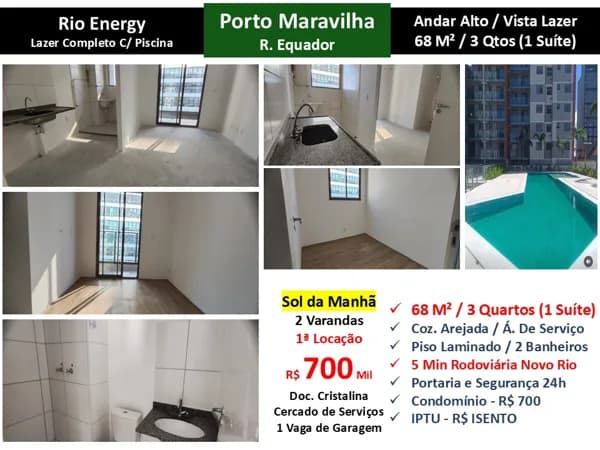 Apto Centro Porto Maravilha Rio Energy 68M²