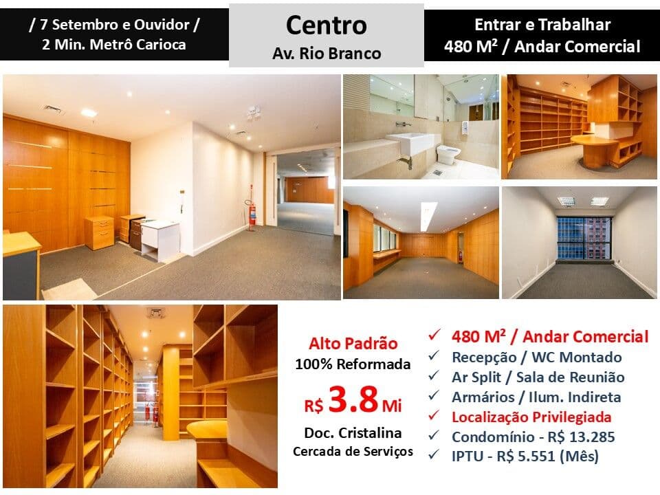 Sala Centro Rio Branco 480M²