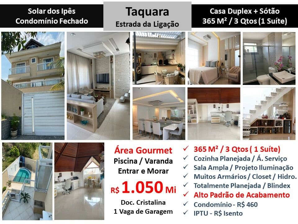Casa JPA Taquara Solar dos Ipes 365M²