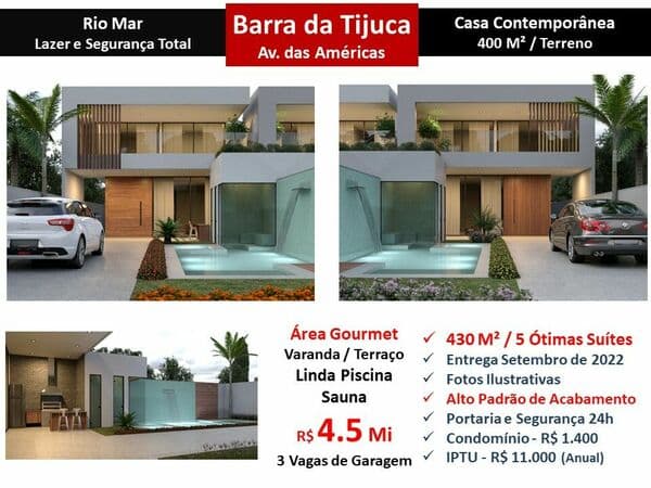 Casa Barra da Tijuca Rio Mar 430M² 2