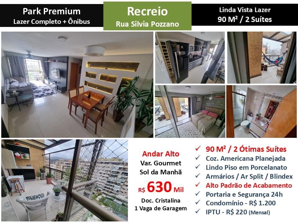 Apto Recreio Zico Park Premium 90M² 2