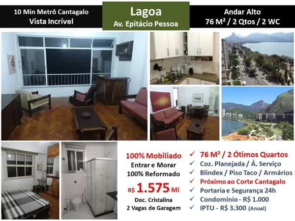 Apto Lagoa Epitácio Pessoa 76M²