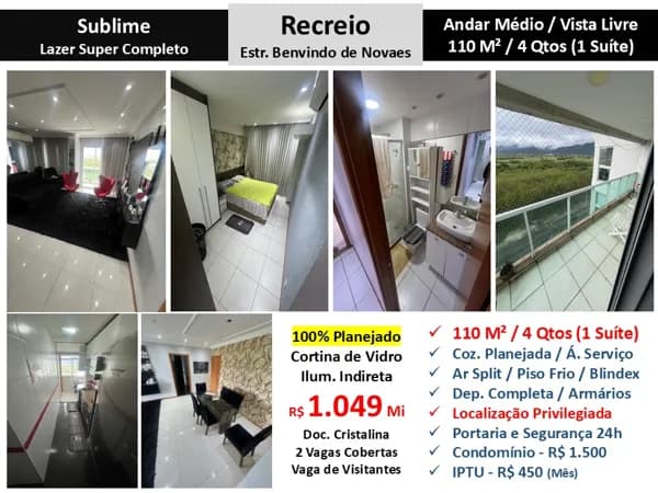 Apto Recreio Sublime 110M²