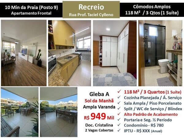 Apto Recreio Gleba A Taciel Cylleno 118M² 2