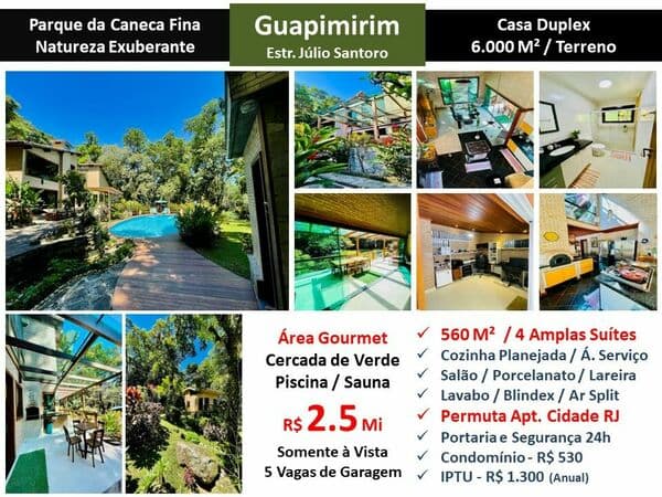 Casa Guapimirim Caneca Fina 560M²
