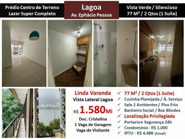 Apto Lagoa Epitácio Pessoa 77M²