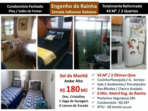 Apto Eng. da Rainha Adhemar Bebiano 43M²