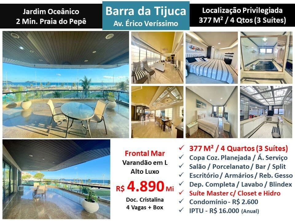 Apto Barra da Tijuca JO Érico Veríssimo 377M²