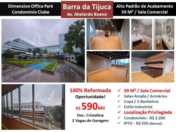 Sala Barra da Tijuca Dimension 59M² 2