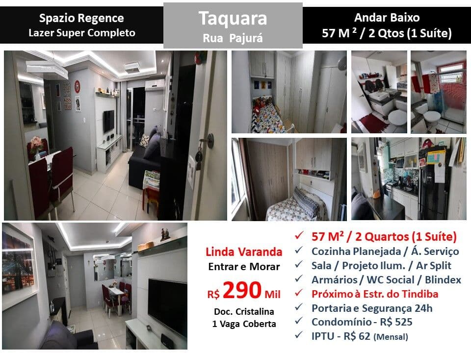Apto JPA Taquara Pajurá Spazio Regence 57M²
