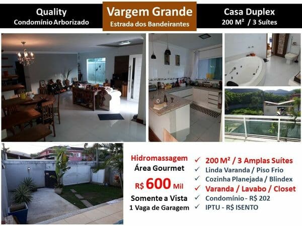 Casa Vargem Grande Quality 200M²