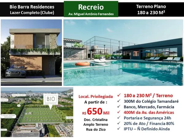 Terreno Recreio Bio Barra Residences 180M²
