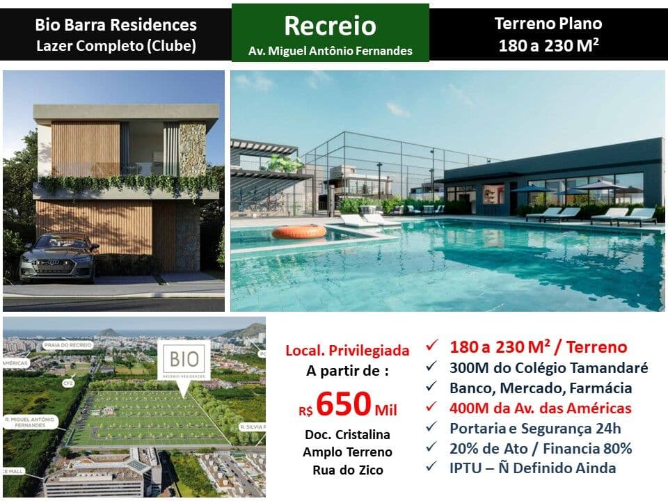 Terreno Recreio Bio Barra Residences 180M²