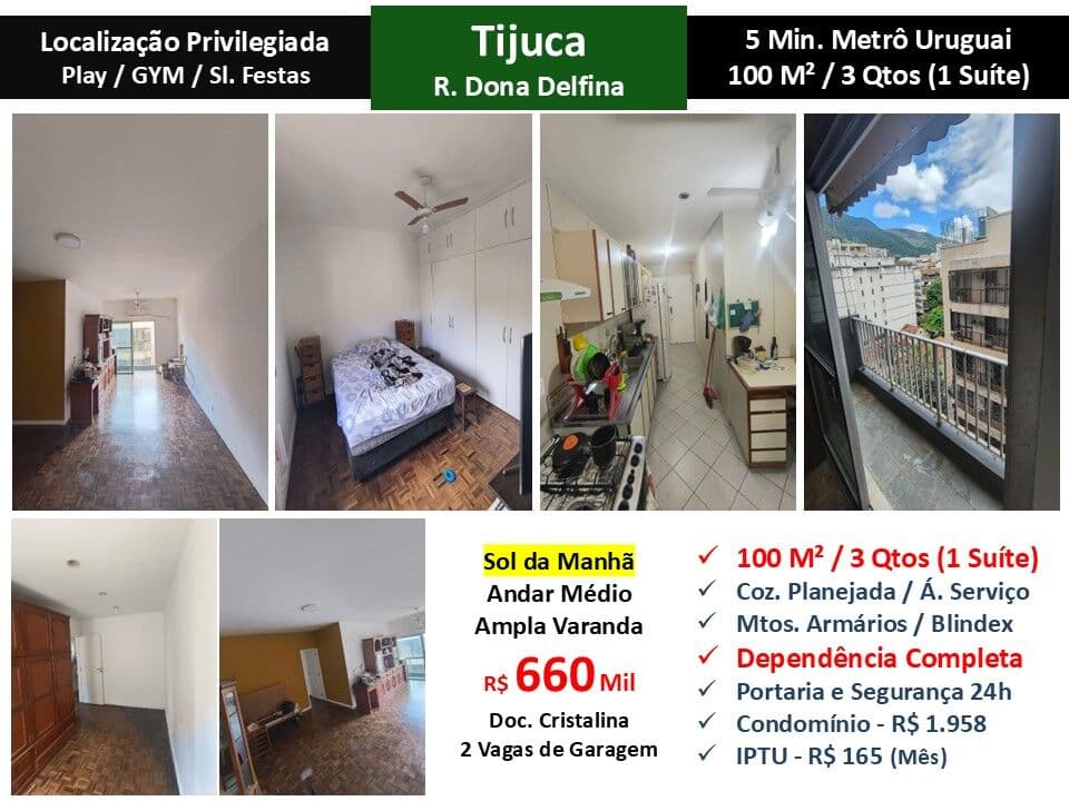 Apto Tijuca Dona Delfina 100M²
