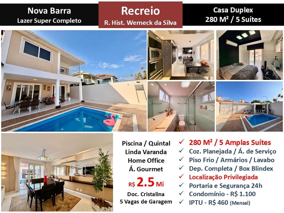 Casa Recreio Nova Barra 280M²