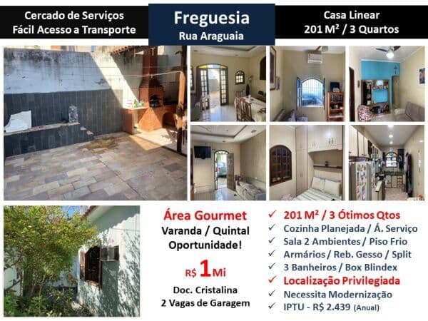 Casa JPA Freguesia Araguaia 201M² Linear
