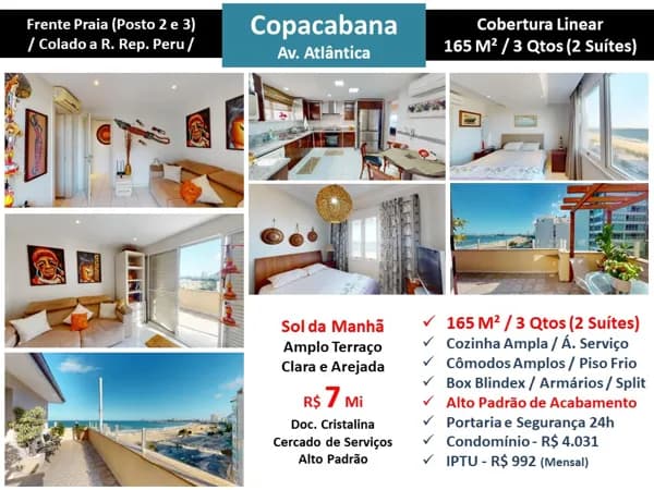 Cob Copacabana Praia Atlântica 165M² Linear 2