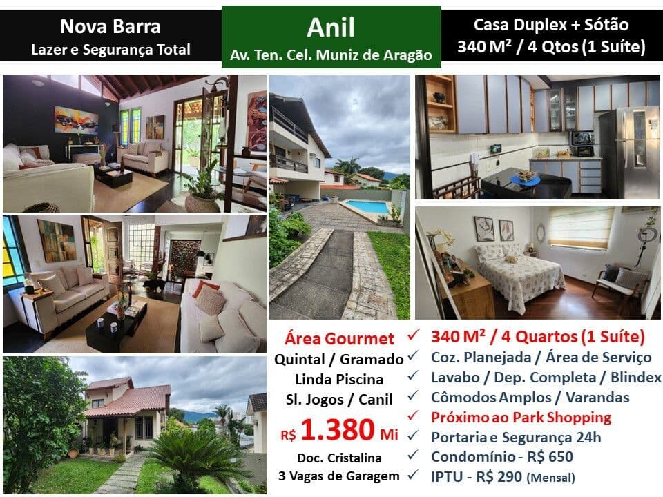 Casa JPA Anil Nova Barra 340M²