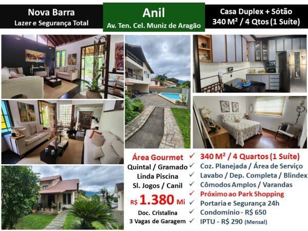 Casa JPA Anil Nova Barra 340M²