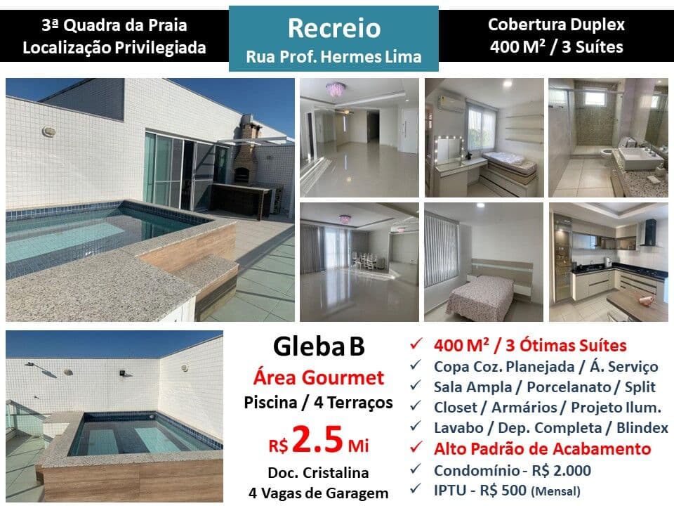 Cob Recreio Gleba A Praia Hermes de Lima 400M²