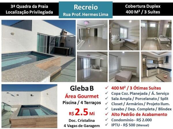 Cob Recreio Gleba A Praia Hermes de Lima 400M²
