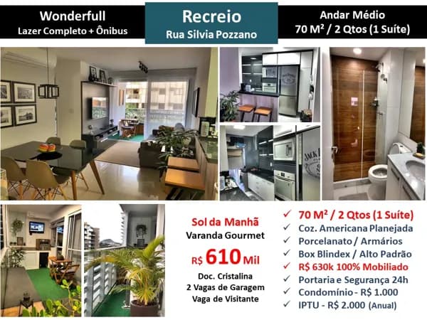 Apto Recreio Zico Wonderfull 70M²