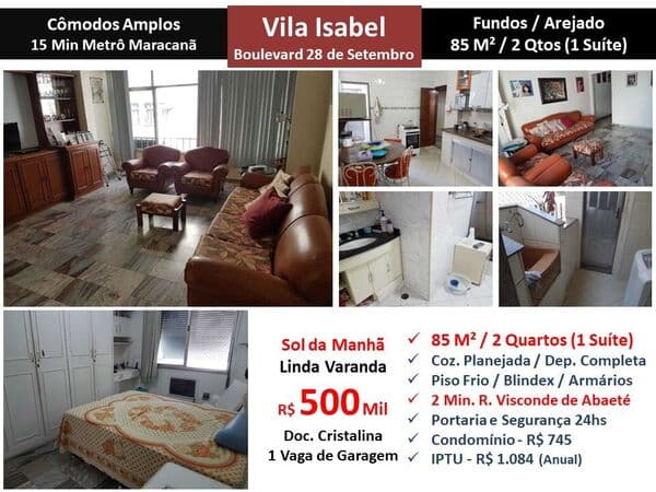Apto Vila Isabel 28 Setembro 85M²