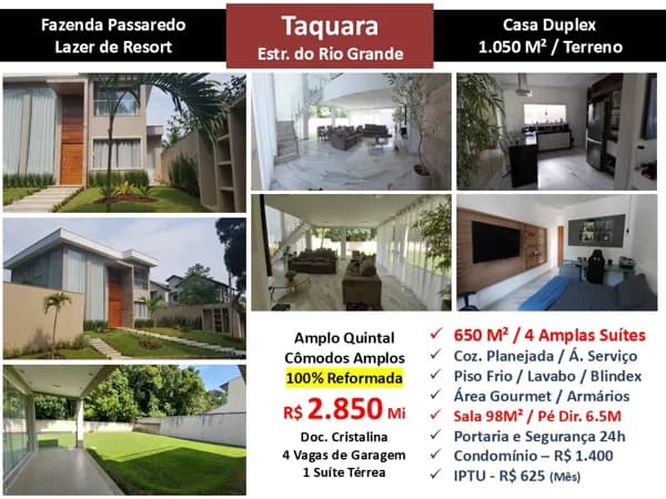 Casa JPA Taquara Fazenda Passaredo 650M²