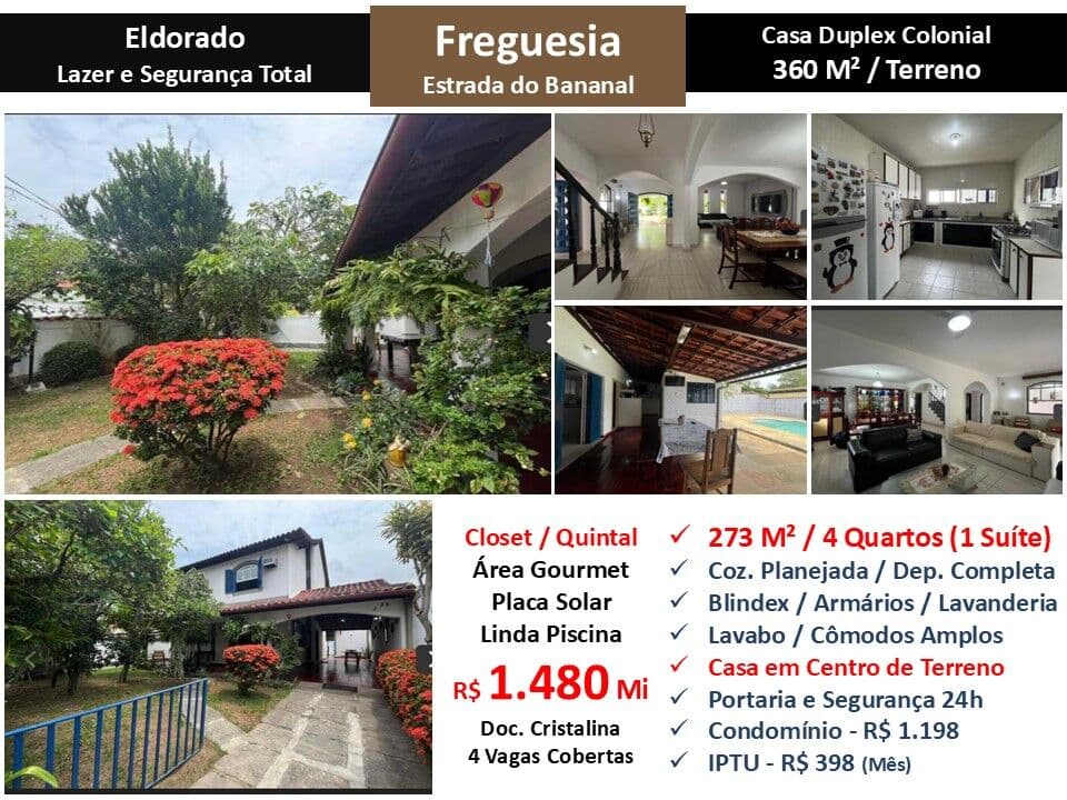 Casa JPA Freguesia Eldorado 273M²