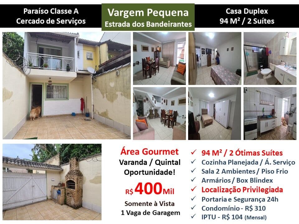 Casa Vargem Pequena Paraíso Classe A 94M²