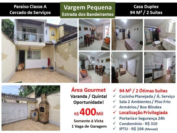 Casa Vargem Pequena Paraíso Classe A 94M²
